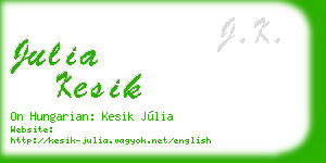 julia kesik business card